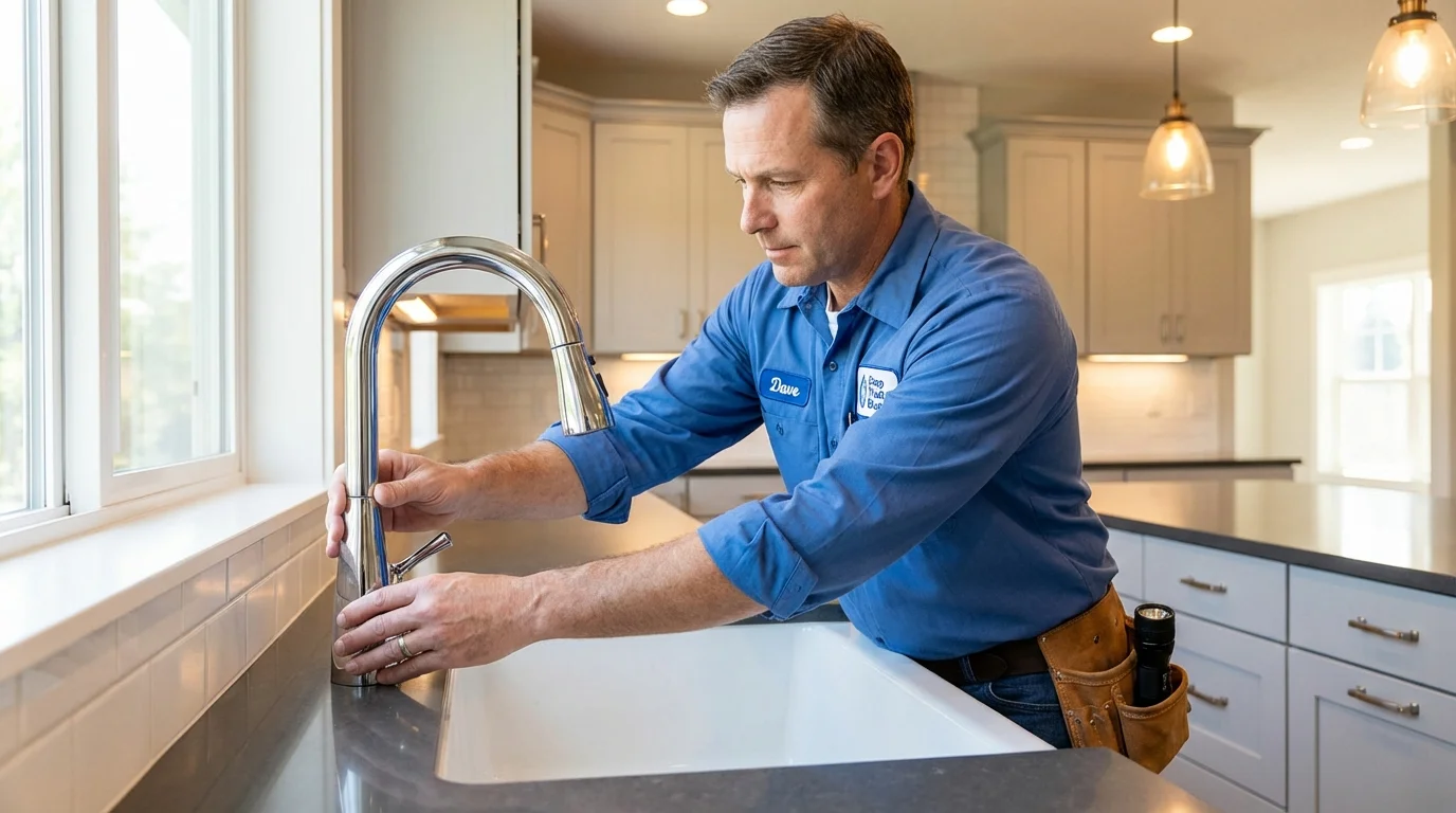 Kitchen faucet installation by Johns Plumbing LLC in Hornell